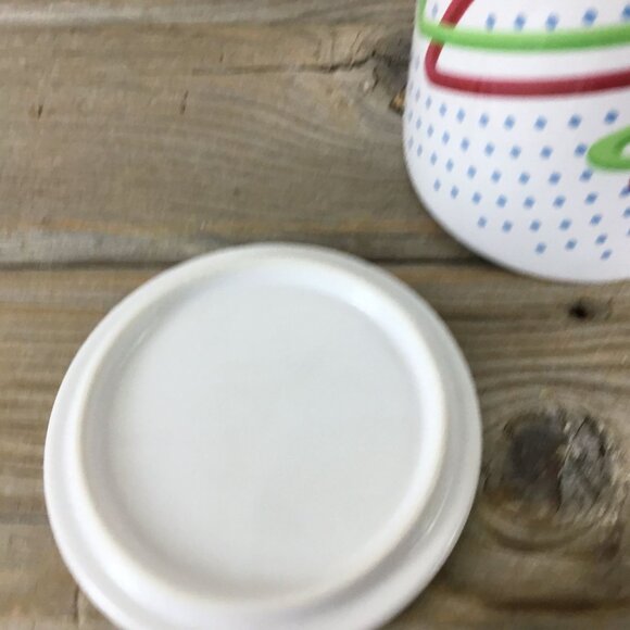 Vintage FTD Especially For You Coffee Mug with Lid Polka Dot Red Green Scribble - Picture 5 of 8